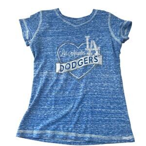 Soft as a Grape LA Dodgers Blue Burnout Baseball Tee